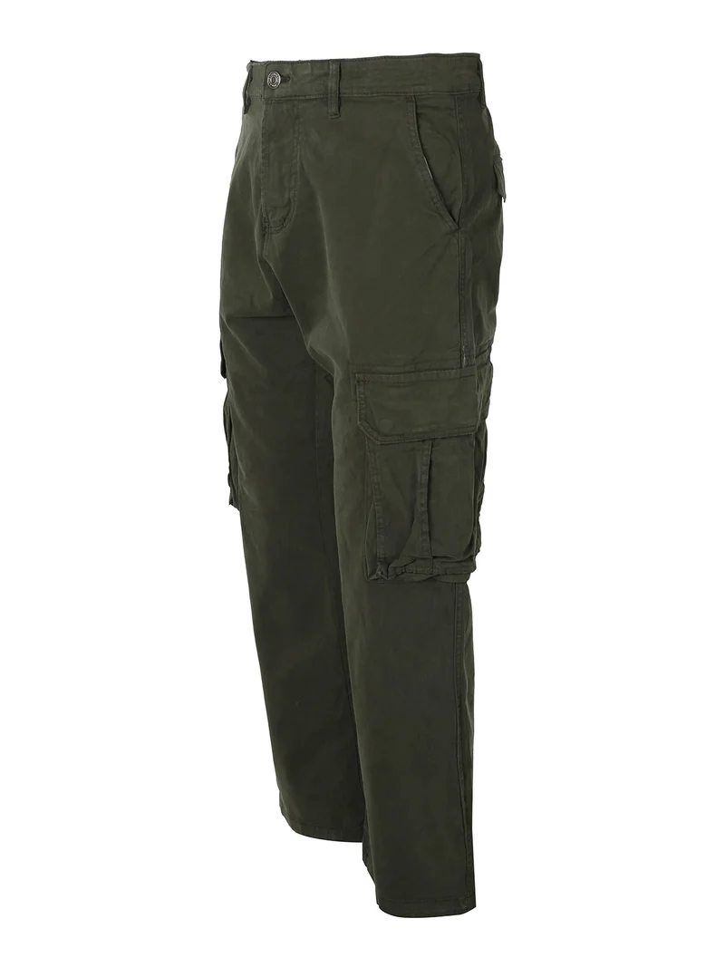Pantaloni cargo da uomo a gamba dritta - militare