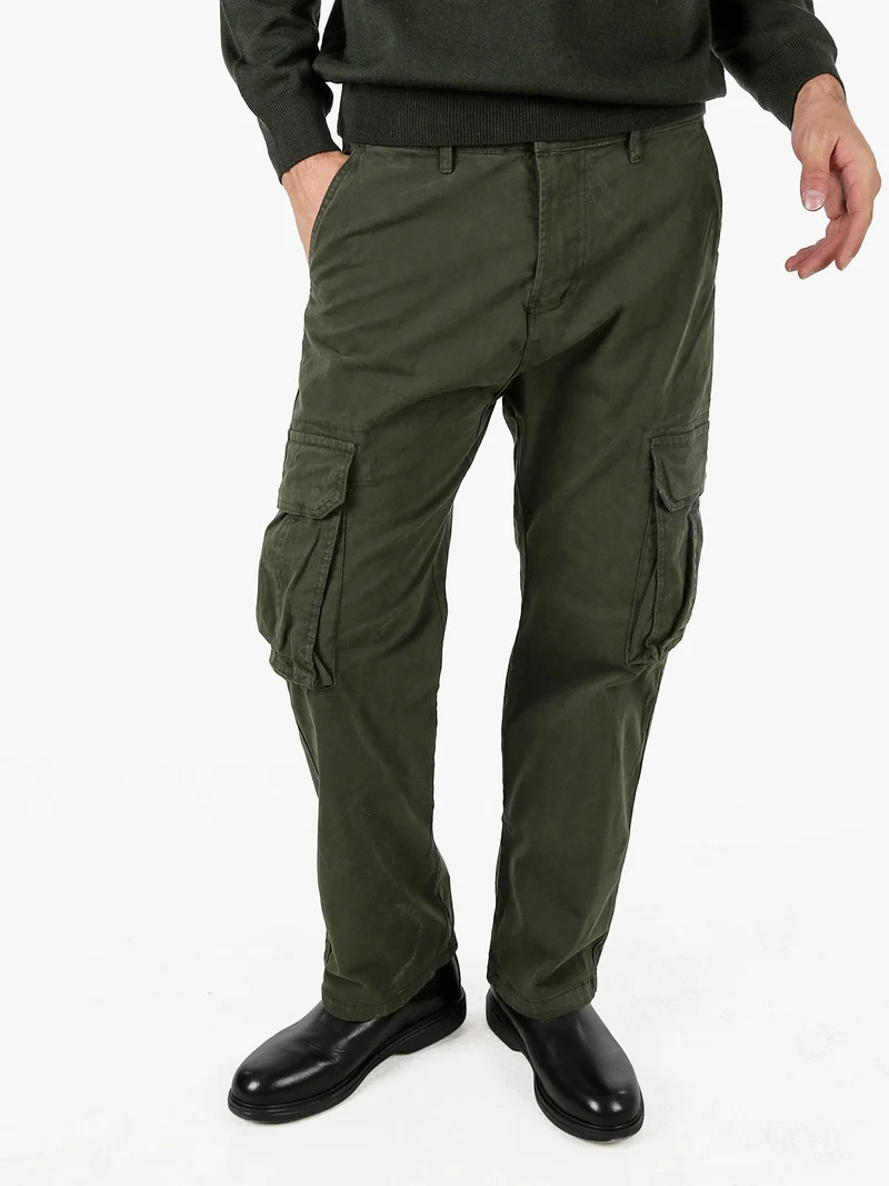 Pantaloni cargo da uomo a gamba dritta - militare