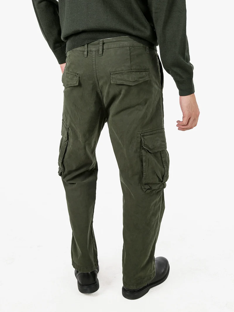 Pantaloni cargo da uomo a gamba dritta - militare
