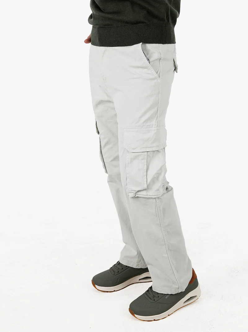 Pantaloni cargo da uomo a gamba dritta - beige