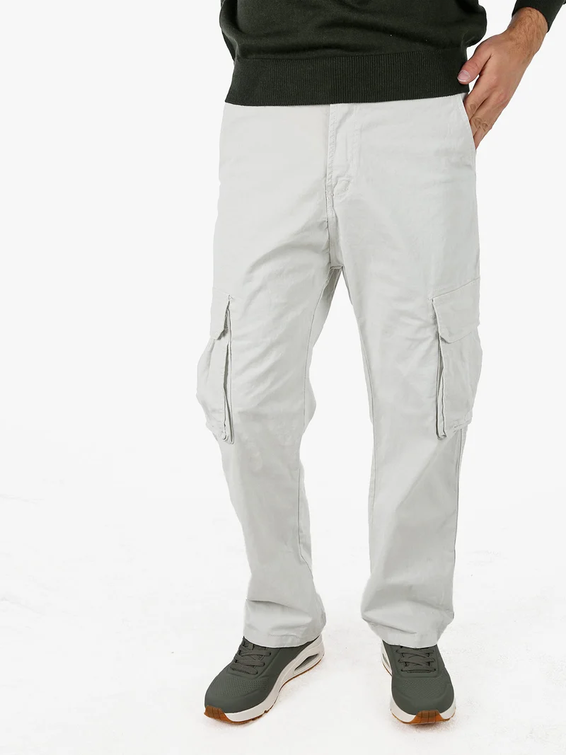 Pantaloni cargo da uomo a gamba dritta - beige