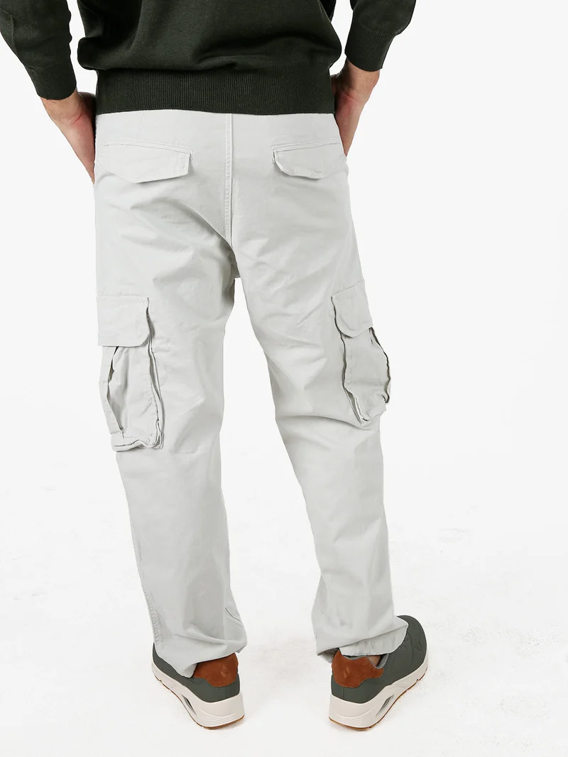 Pantaloni cargo da uomo a gamba dritta - beige