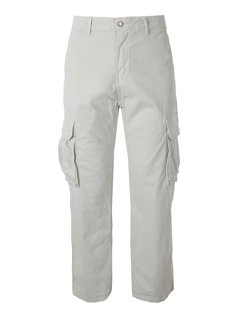 Pantaloni cargo da uomo a gamba dritta - beige