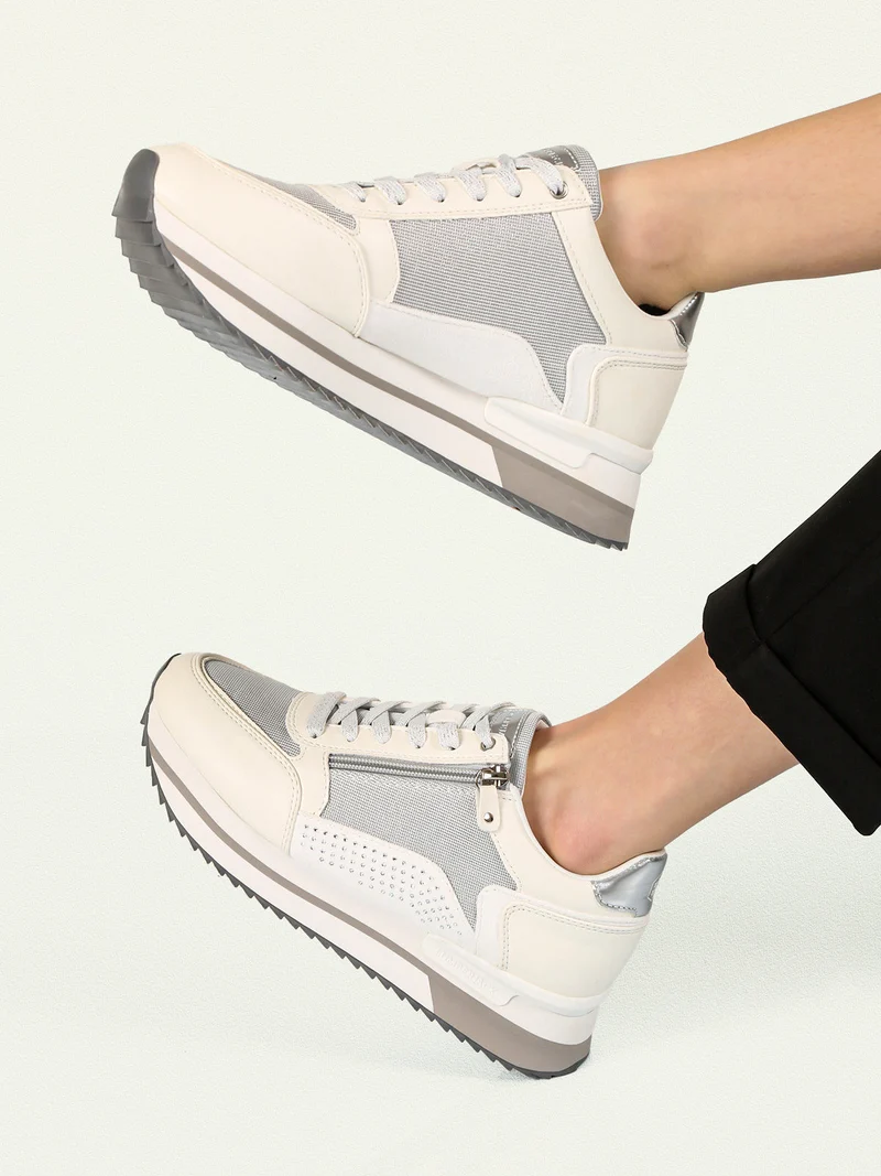 CECILIA Sneakers casual da donna con platform - bianco