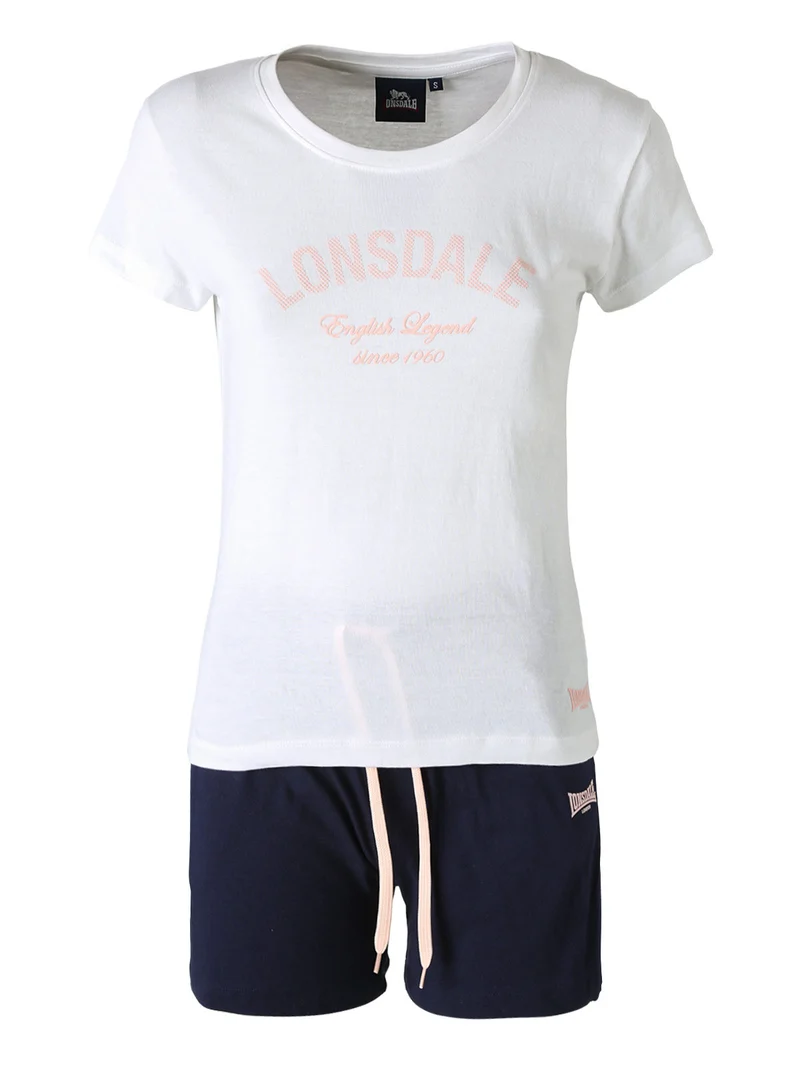 Completo corto da donna in cotone - bianco