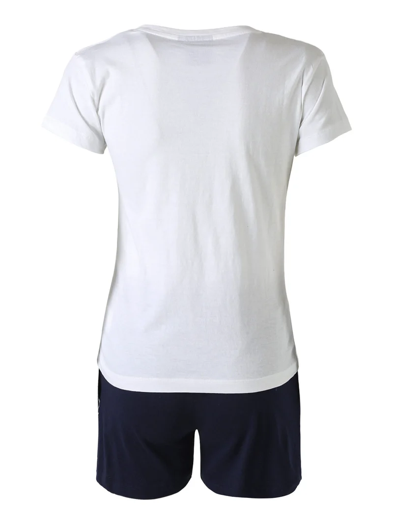 Completo corto da donna in cotone - bianco