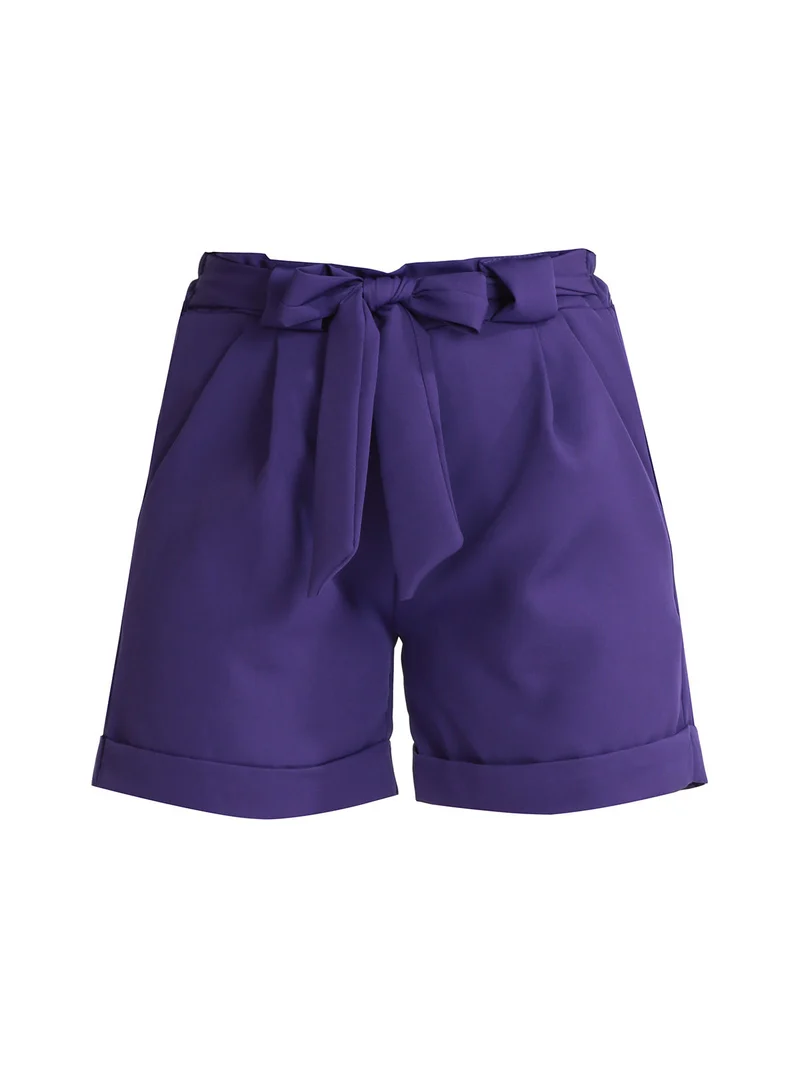 Short donna con fiocco - viola