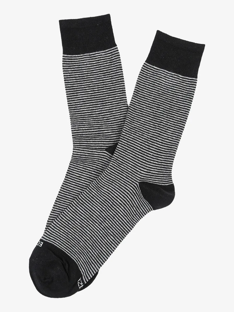 Calze lunghe da uomo rigate - nero