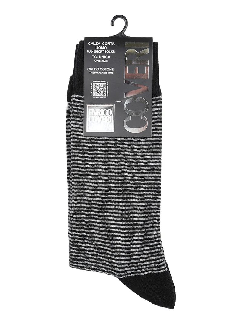 Calze lunghe da uomo rigate - nero