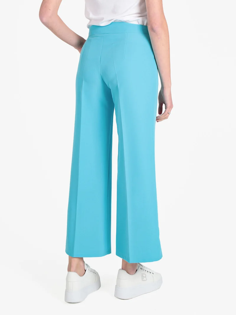 Pantaloni classici da donna a palazzo - azzurro