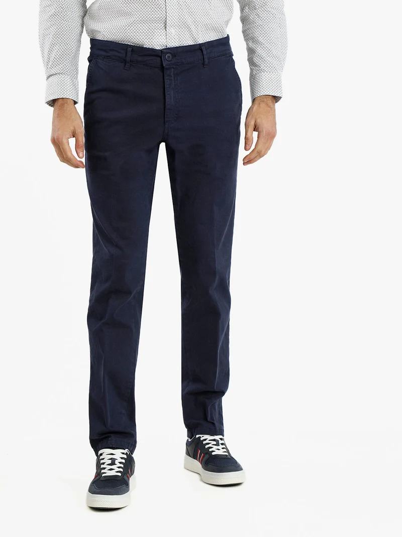 Pantaloni da uomo modello classico con tasche - blu scuro