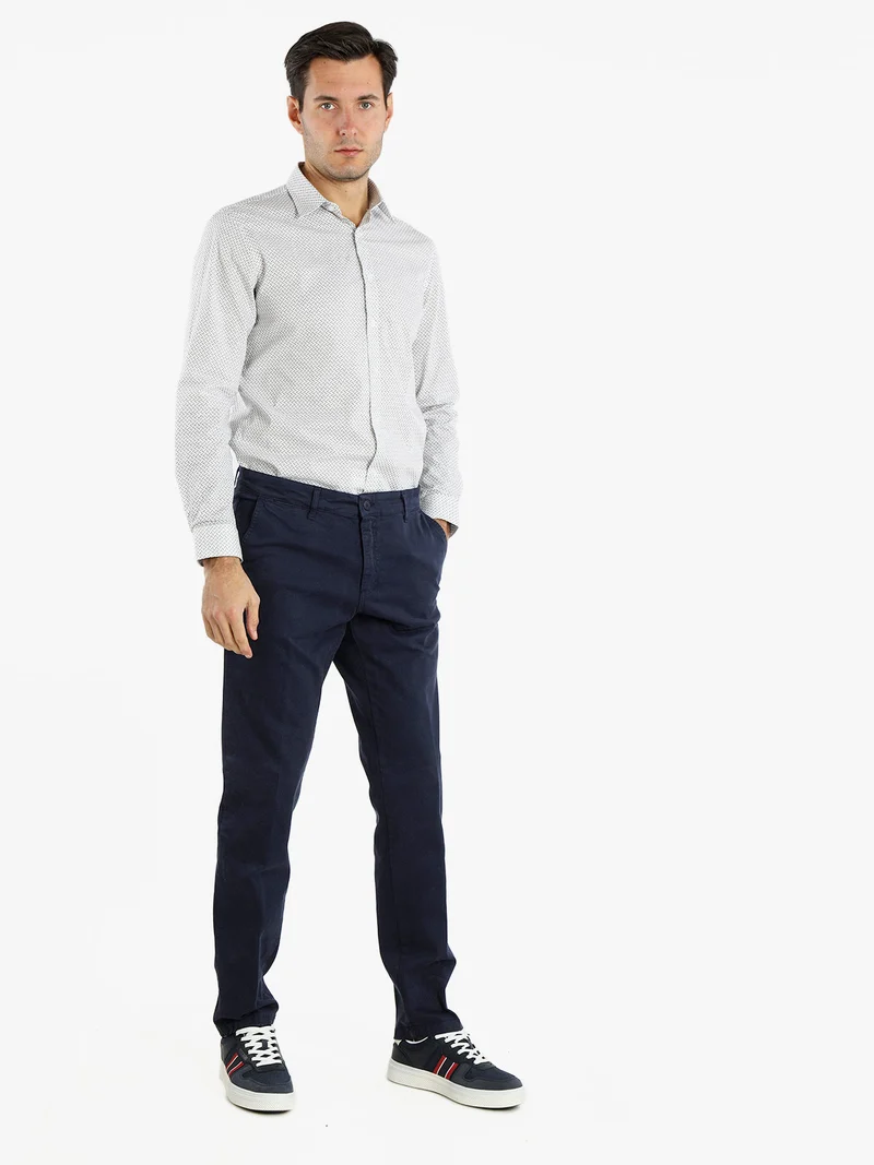 Pantaloni da uomo modello classico con tasche - blu scuro