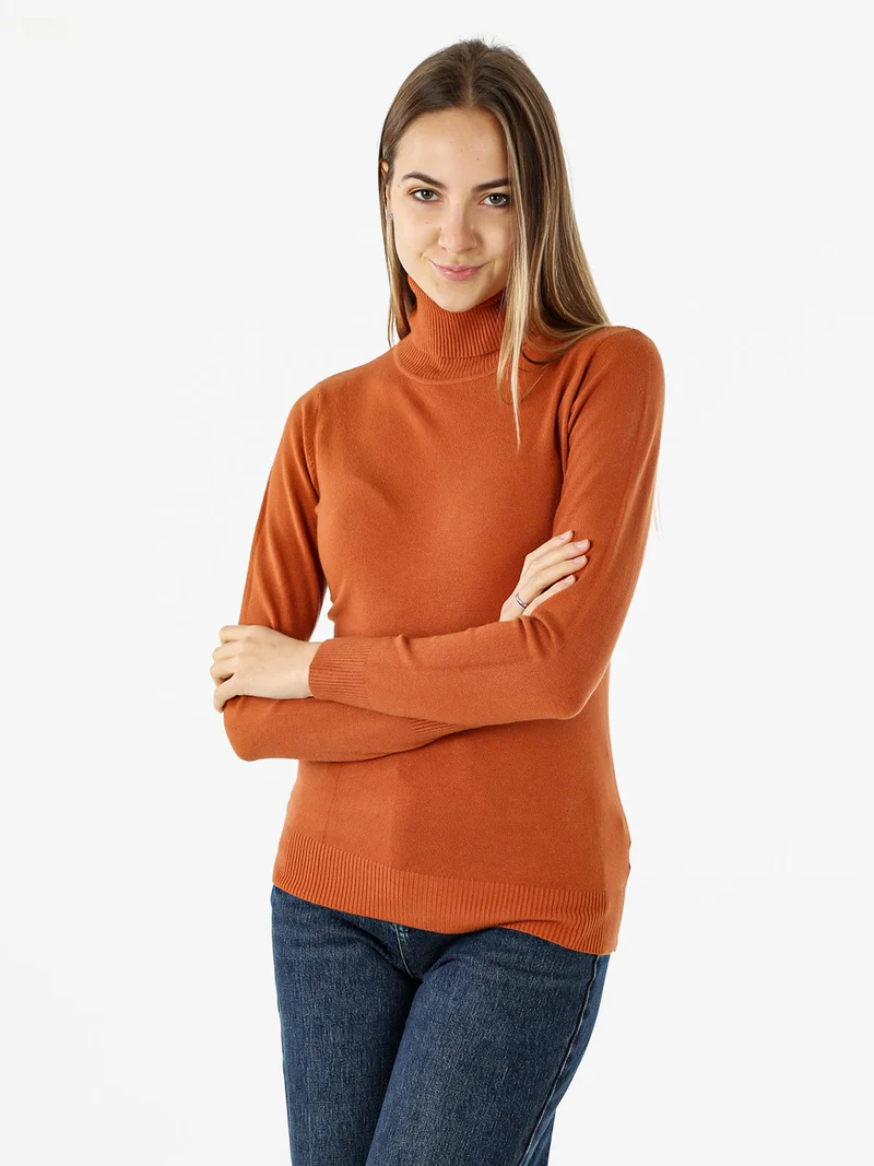 Maglia donna dolcevita - arancione