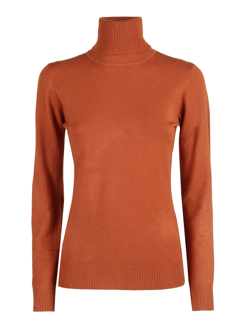 Maglia donna dolcevita - arancione
