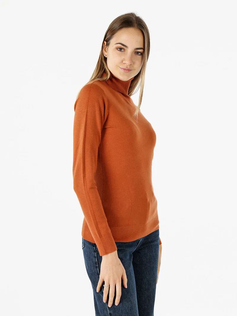 Maglia donna dolcevita - arancione