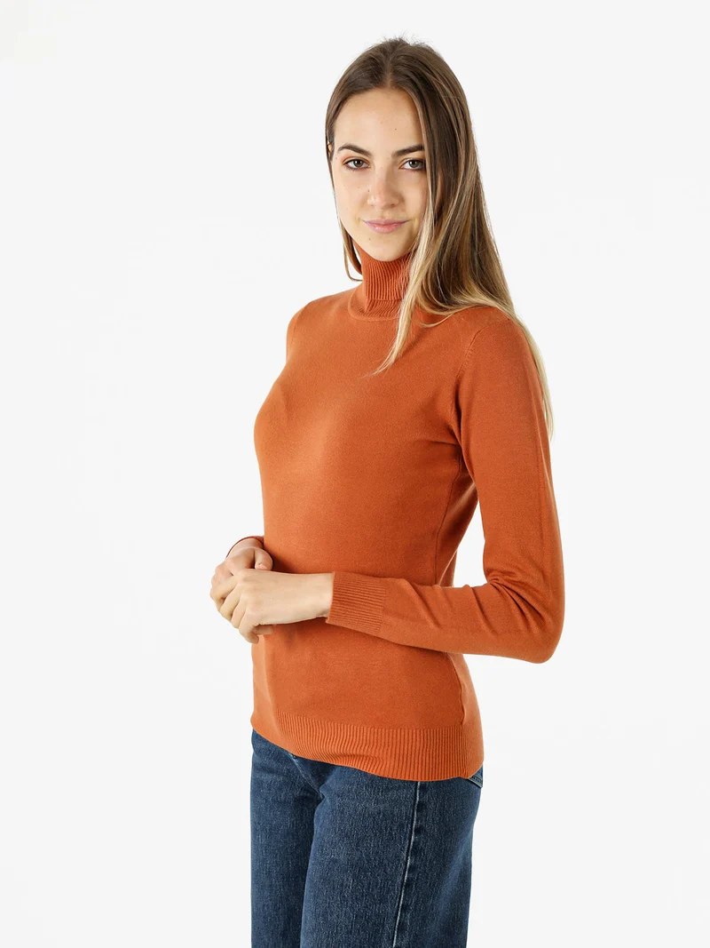 Maglia donna dolcevita - arancione