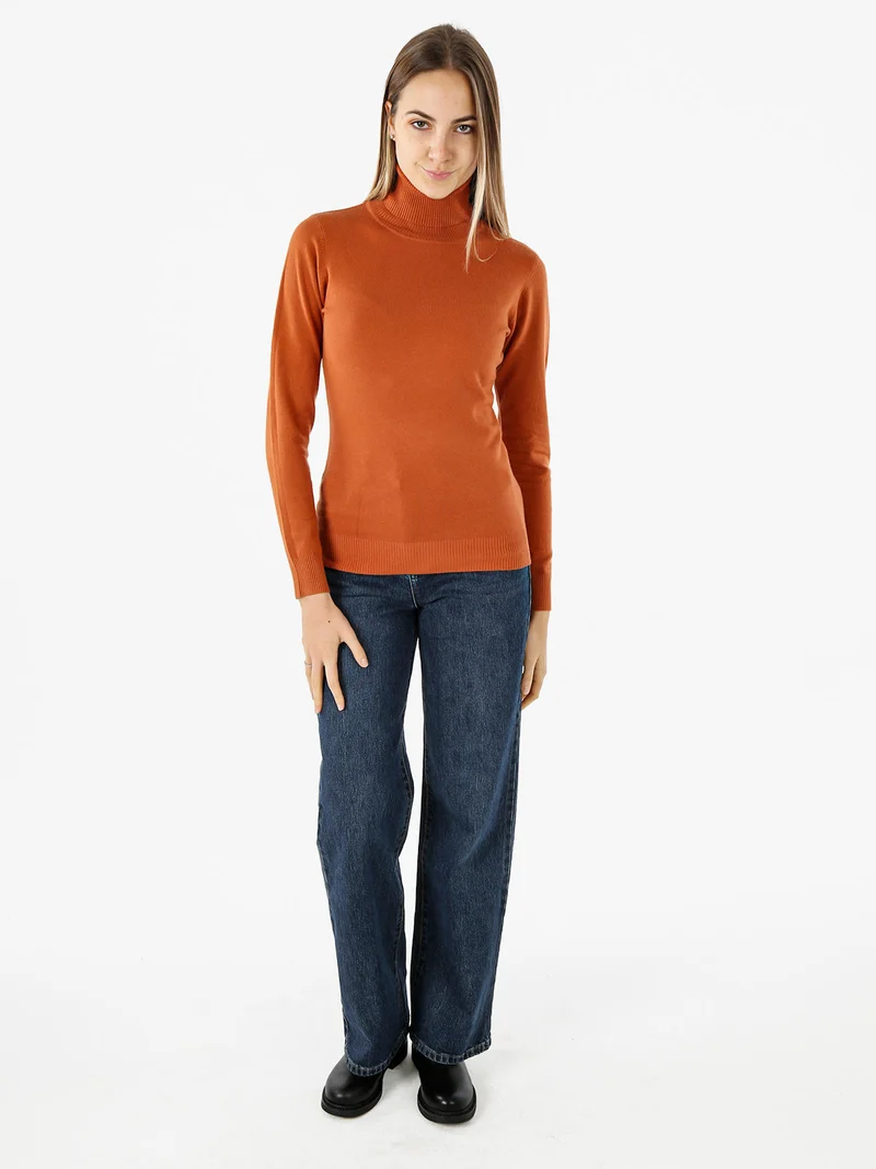 Maglia donna dolcevita - arancione