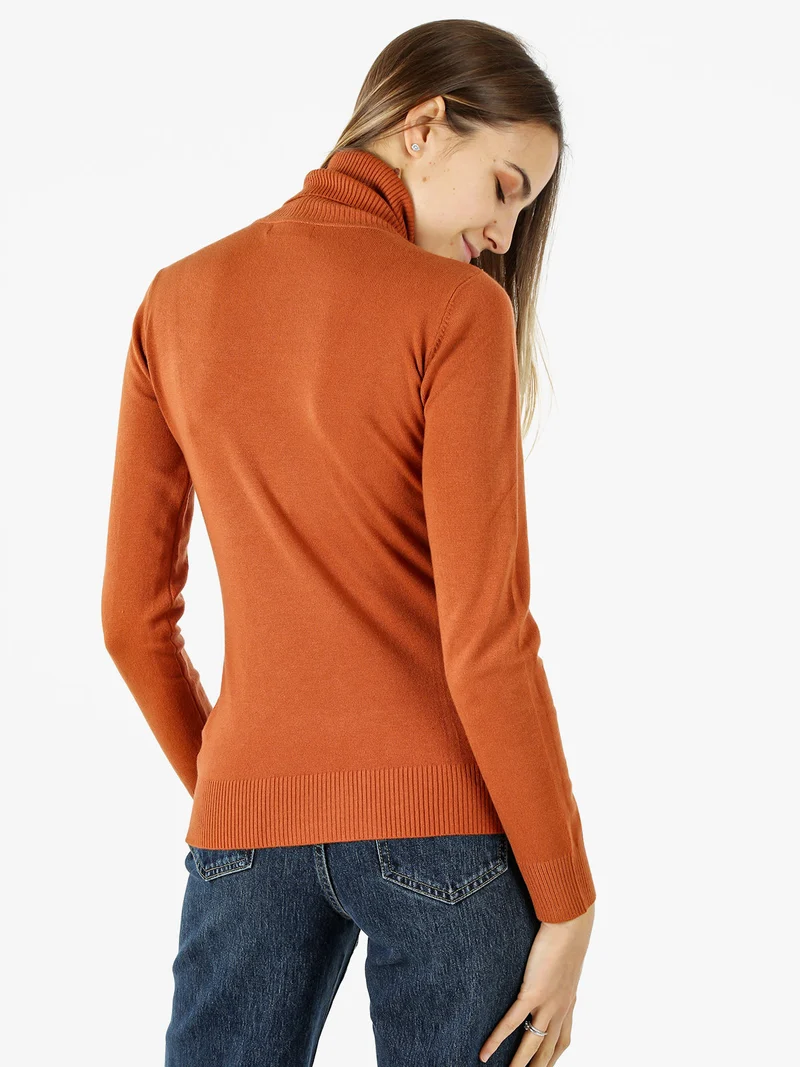 Maglia donna dolcevita - arancione