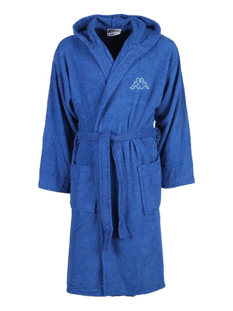 Accappatoio unisex in spugna con cappuccio - blu