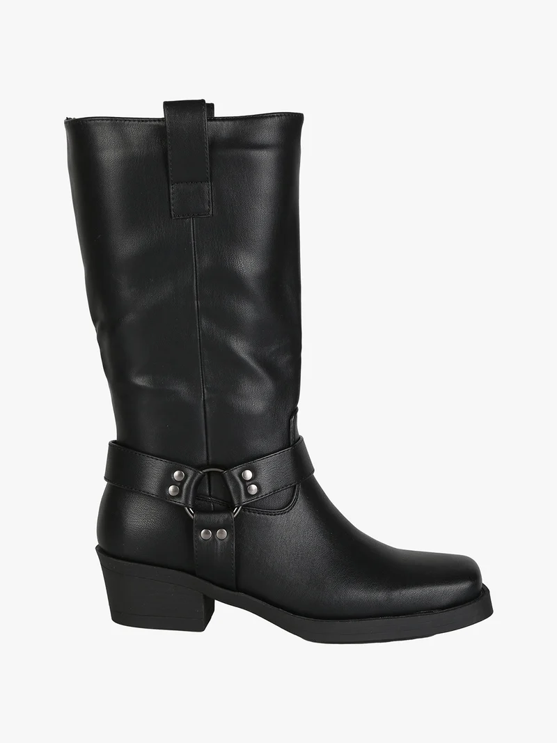 Stivali donna con punta quadrata - nero