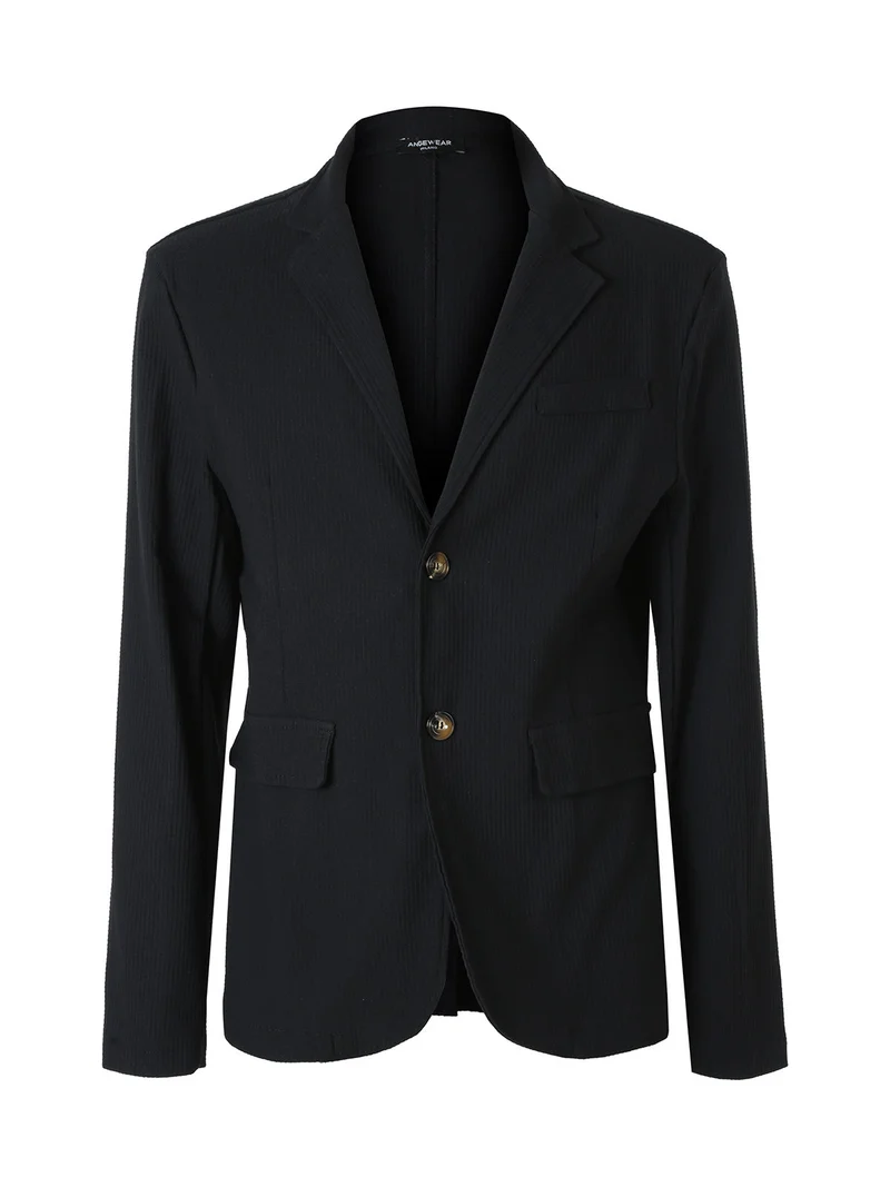 Blazer casual da uomo con bottoni - nero