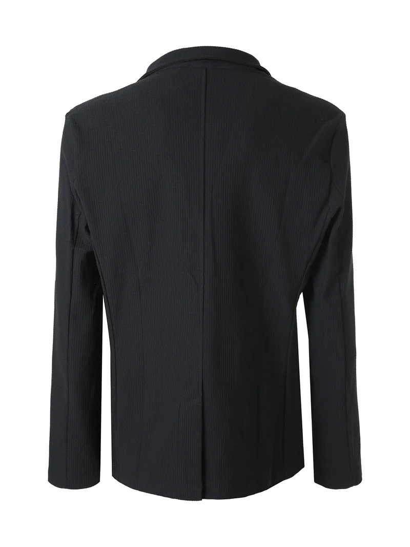 Blazer casual da uomo con bottoni - nero