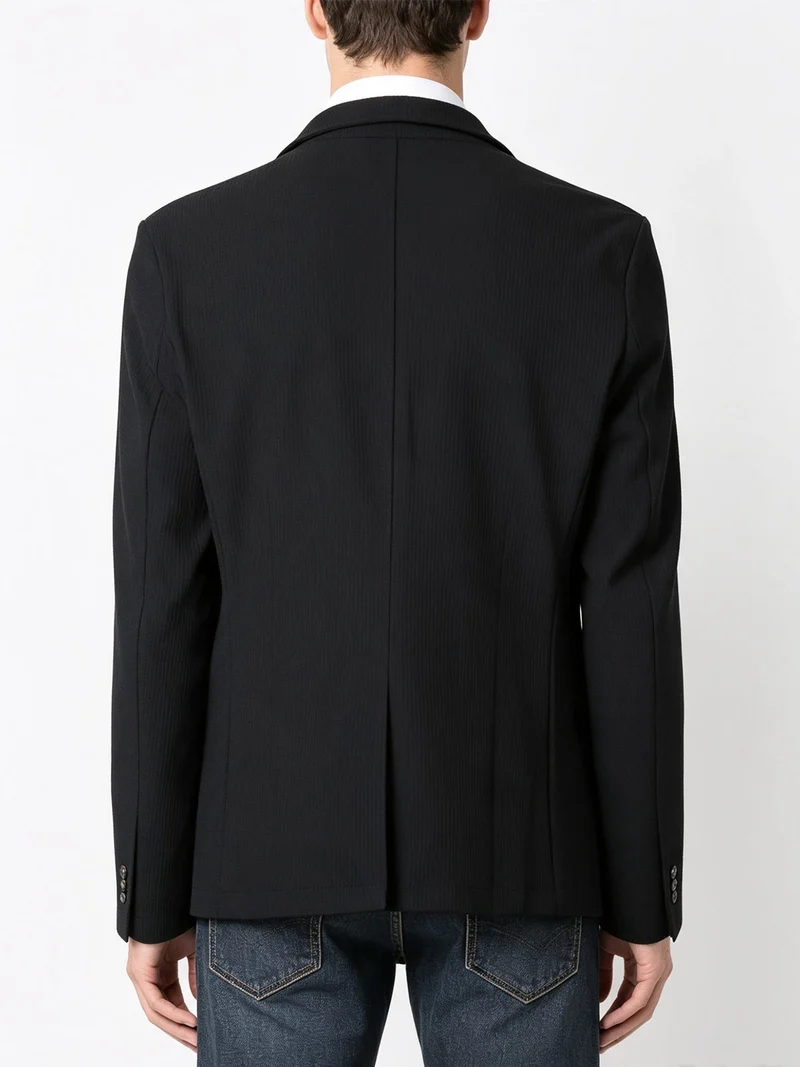 Blazer casual da uomo con bottoni - nero