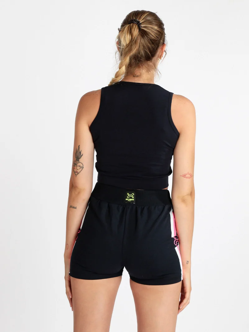 Top sportivo donna con stampa - blu scuro