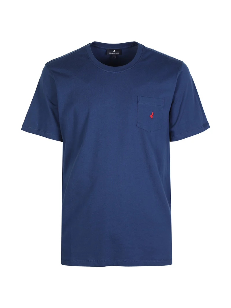 T-shirt uomo manica corta con taschino - blu