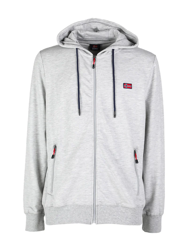 Felpa da uomo con cappuccio e zip - grigio