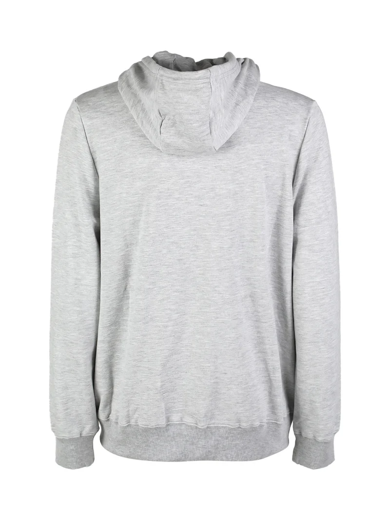 Felpa da uomo con cappuccio e zip - grigio