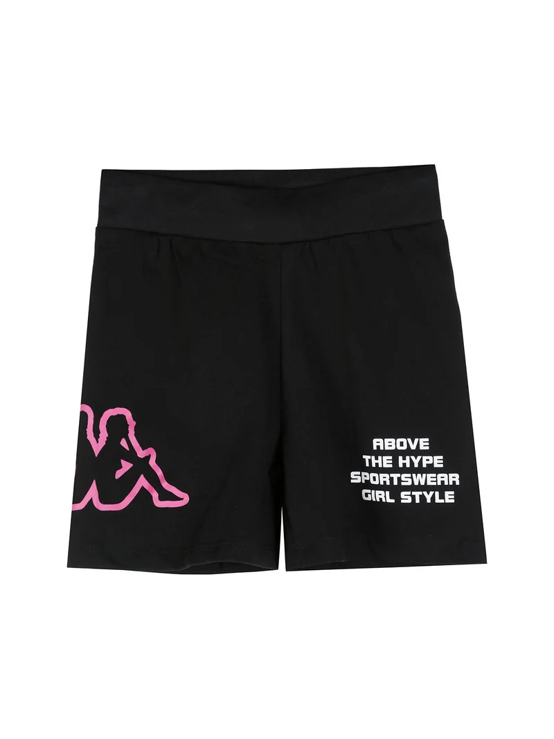 Completo corto da bambina in cotone con t-shirt e shorts - bianco