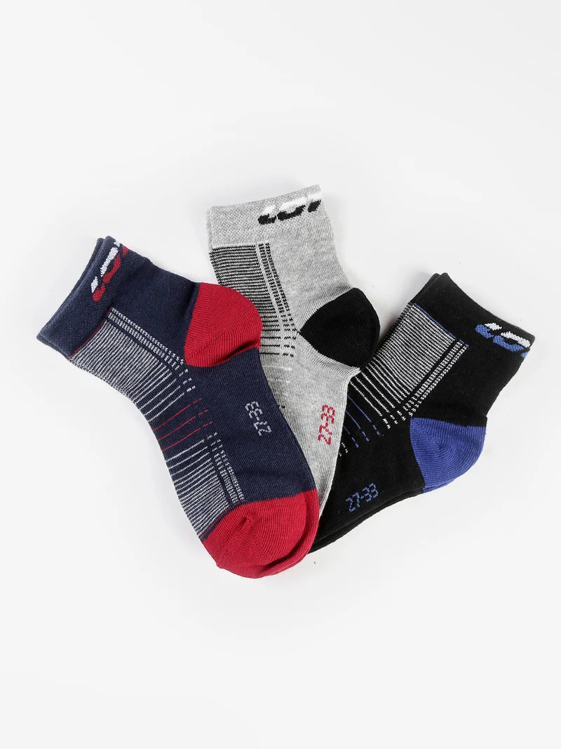 Calze midi da bambino con righe Confezione 3 paia - grigio