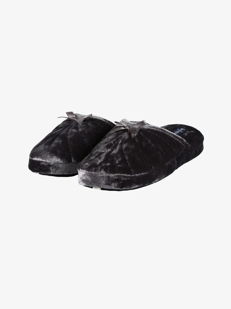 Pantofole donna effetto velluto - grigio