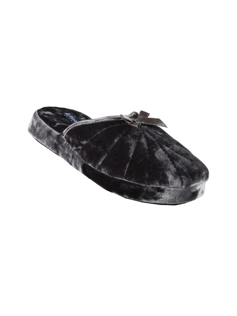 Pantofole donna effetto velluto - grigio