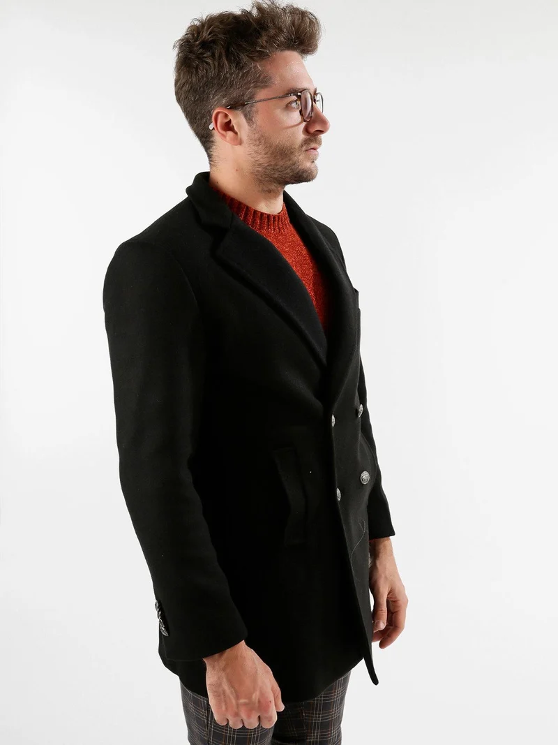 Cappotto doppiopetto uomo - nero