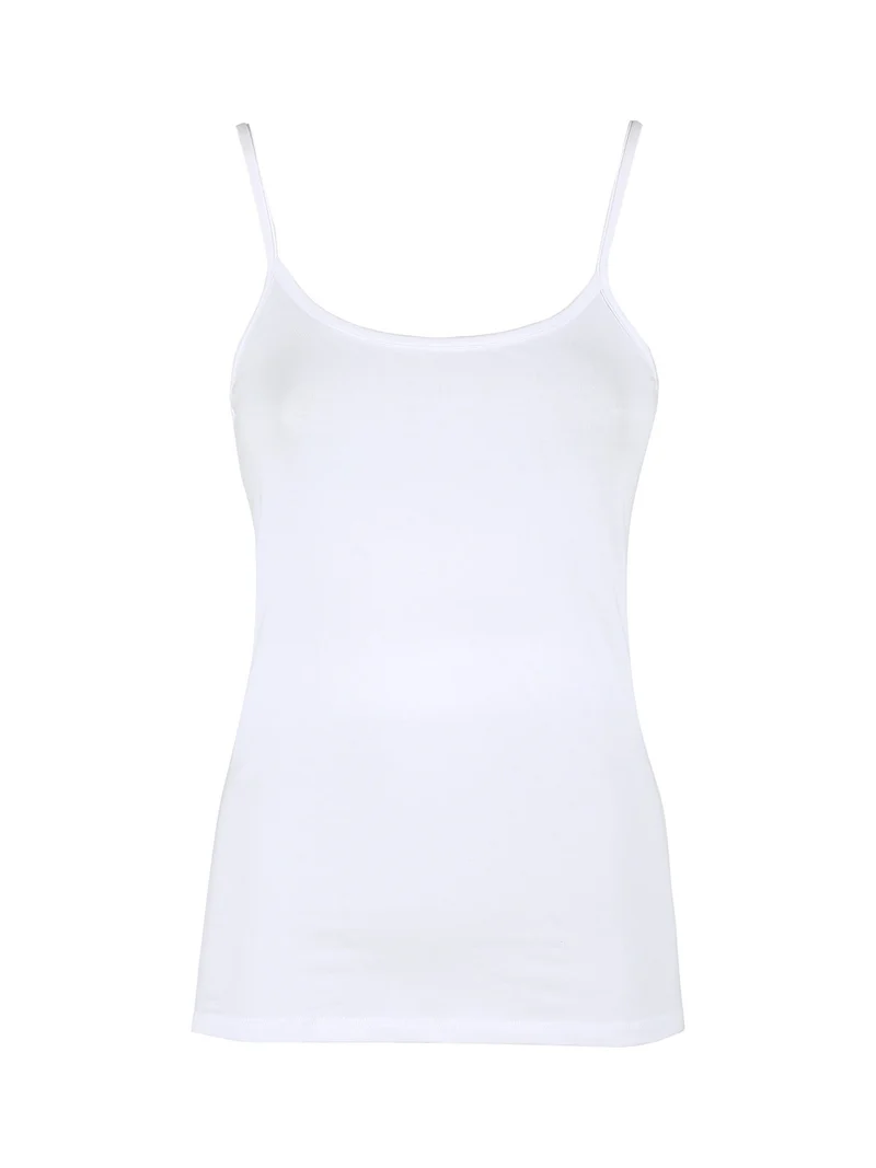 Canotta donna con spalline sottili - bianco