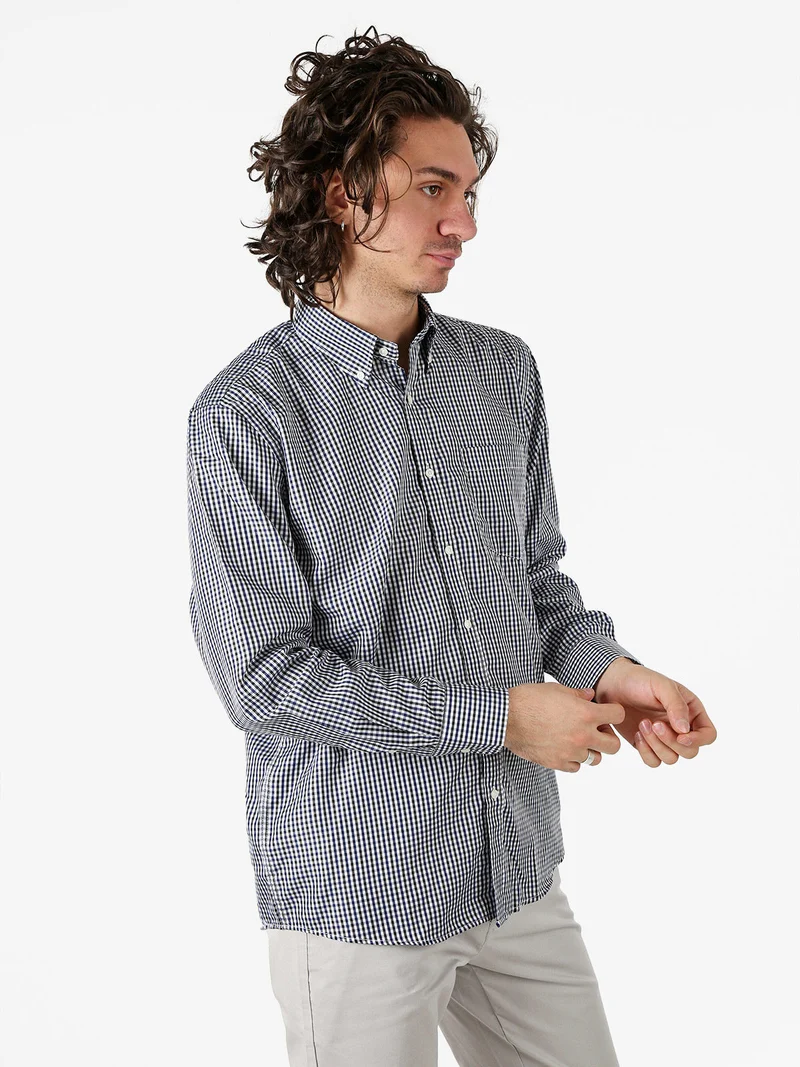 Camicia a quadretti da uomo con maniche lunghe - avion
