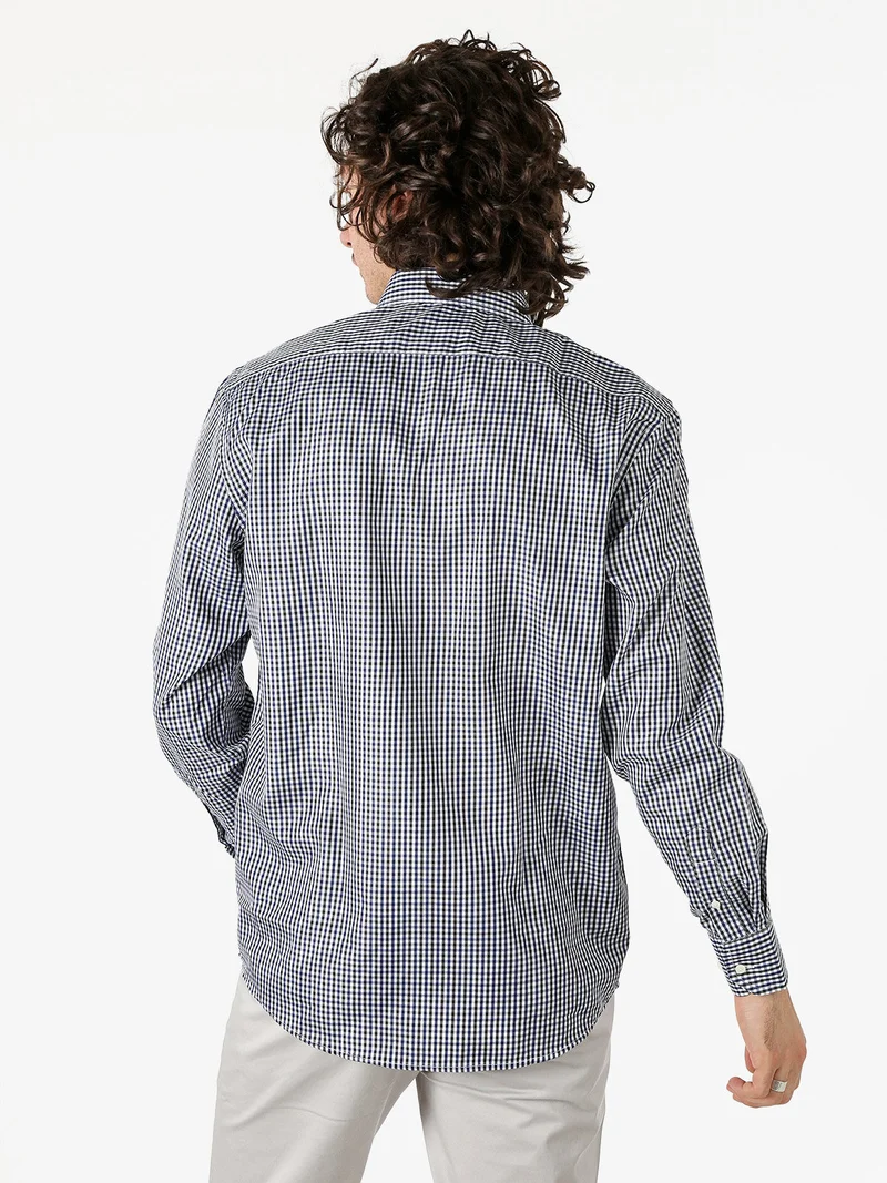 Camicia a quadretti da uomo con maniche lunghe - avion