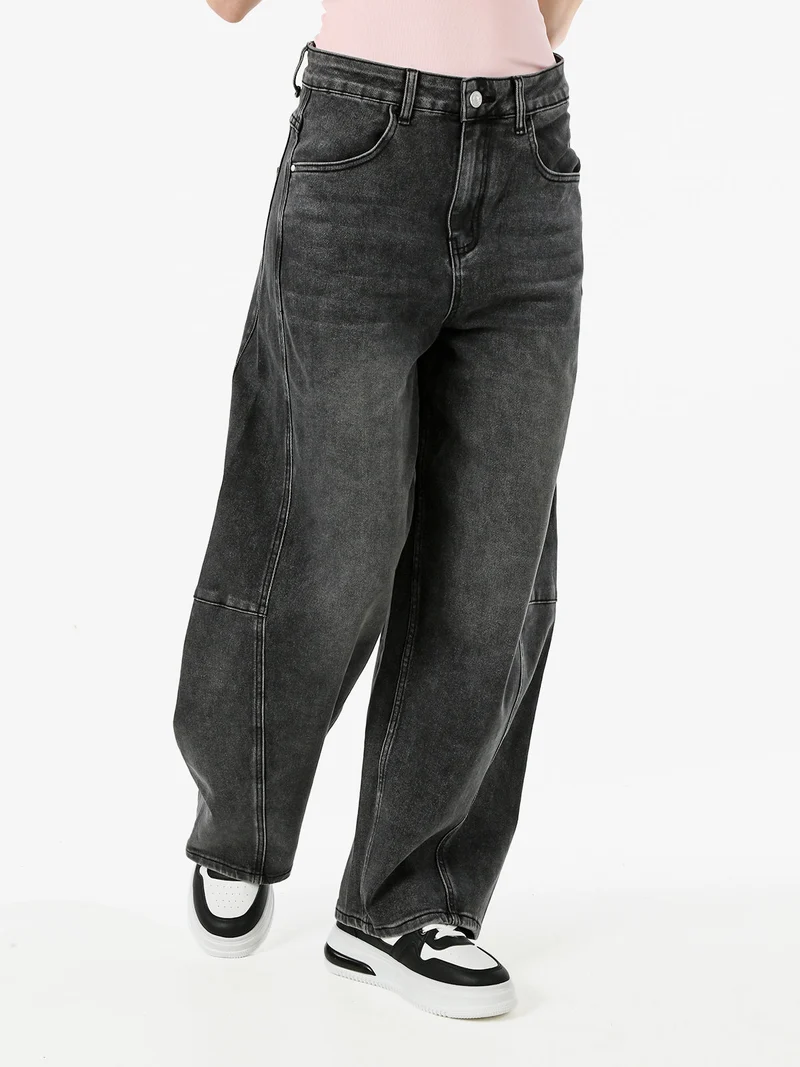 Jeans donna baggy - nero