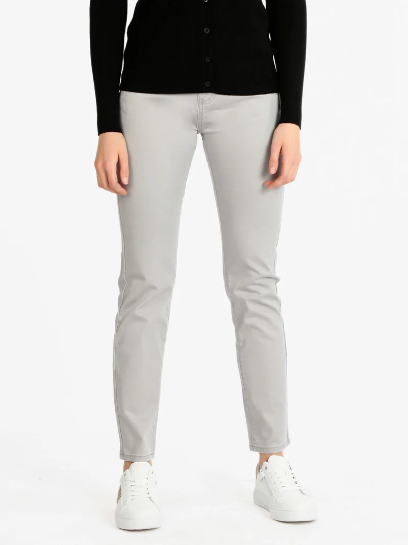 Pantaloni regular da donna - grigio chiaro