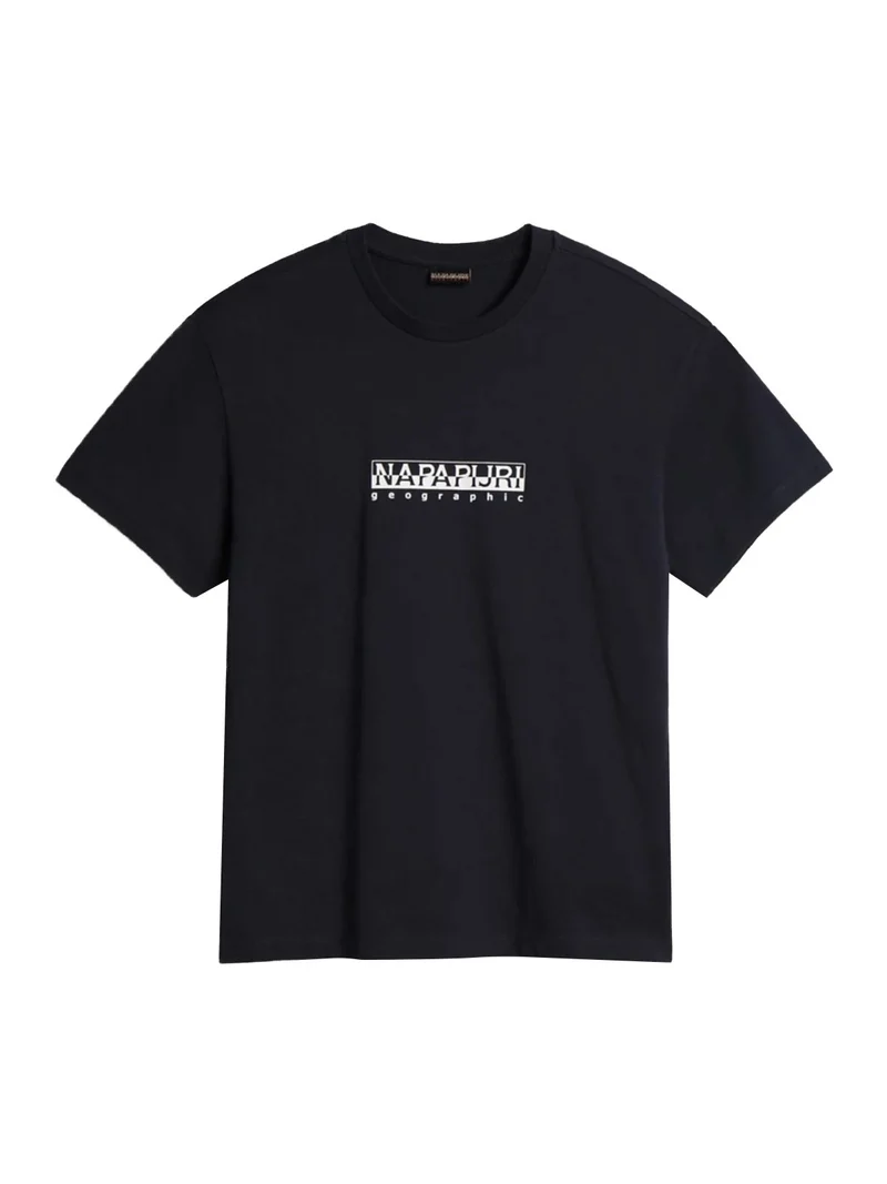 S BOX W SS T-shirt donna manica corta con scritta - blu scuro