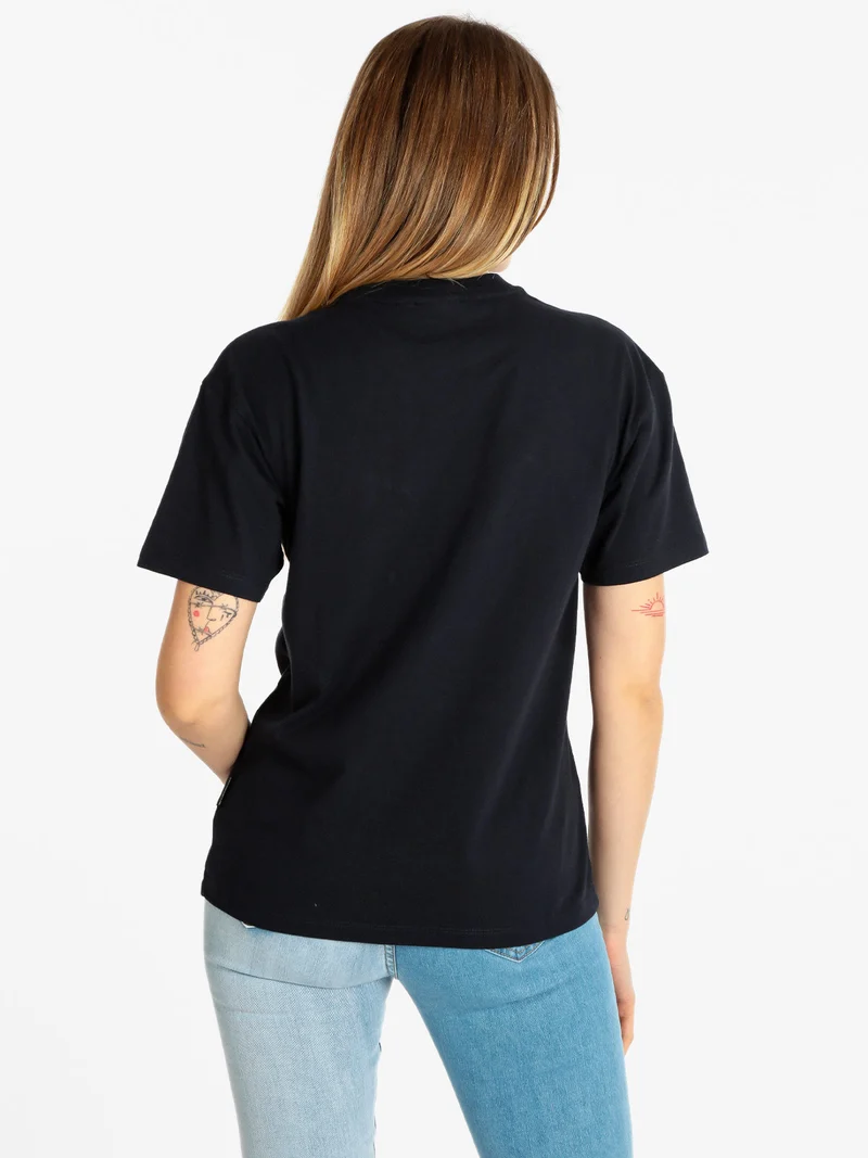 S BOX W SS T-shirt donna manica corta con scritta - blu scuro