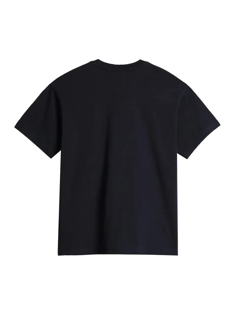 S BOX W SS T-shirt donna manica corta con scritta - blu scuro