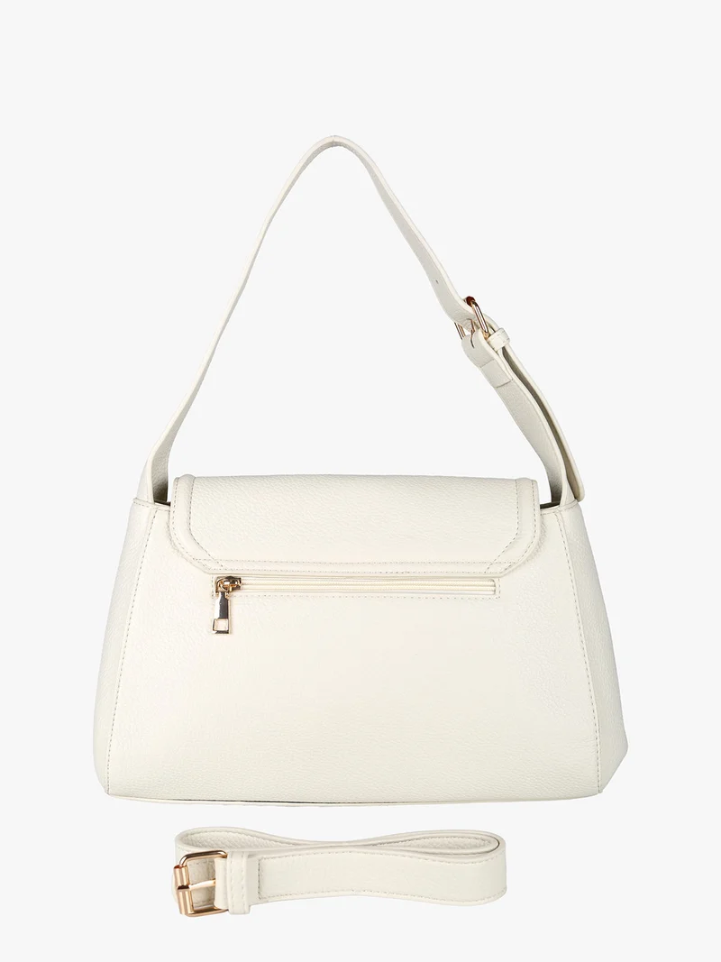 Borsa donna a spalla con chiusura a girello - beige