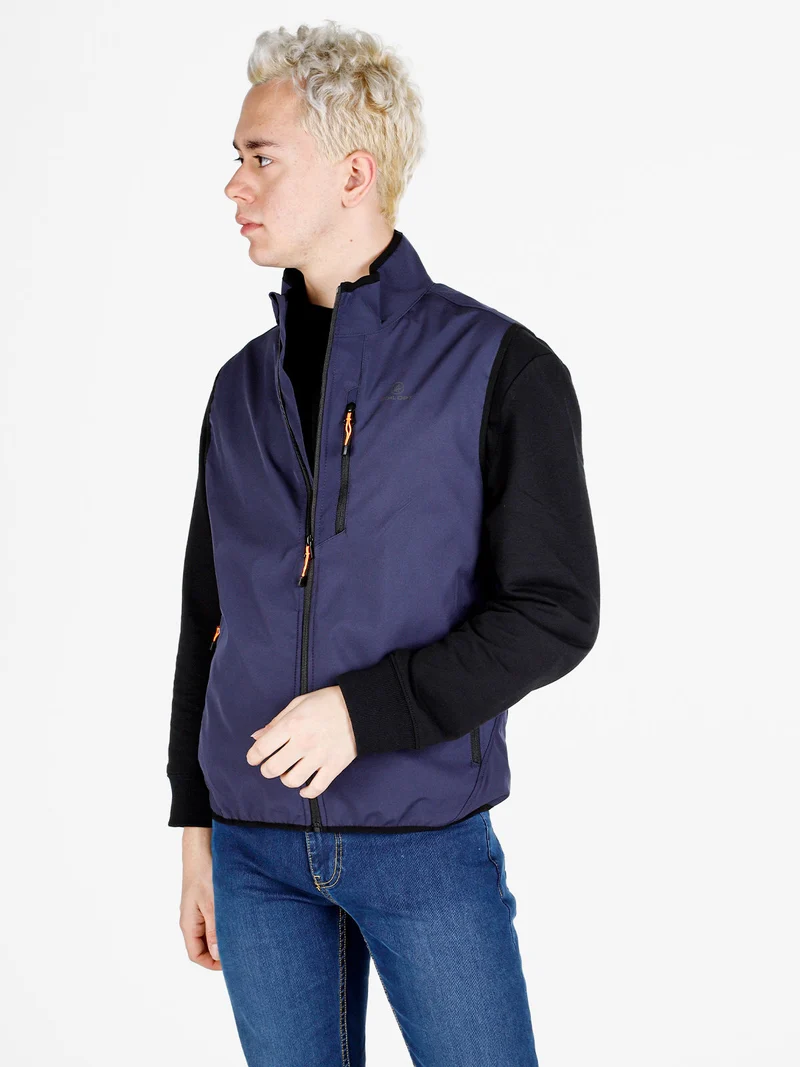 Gilet da uomo impermeabile con zip - blu scuro