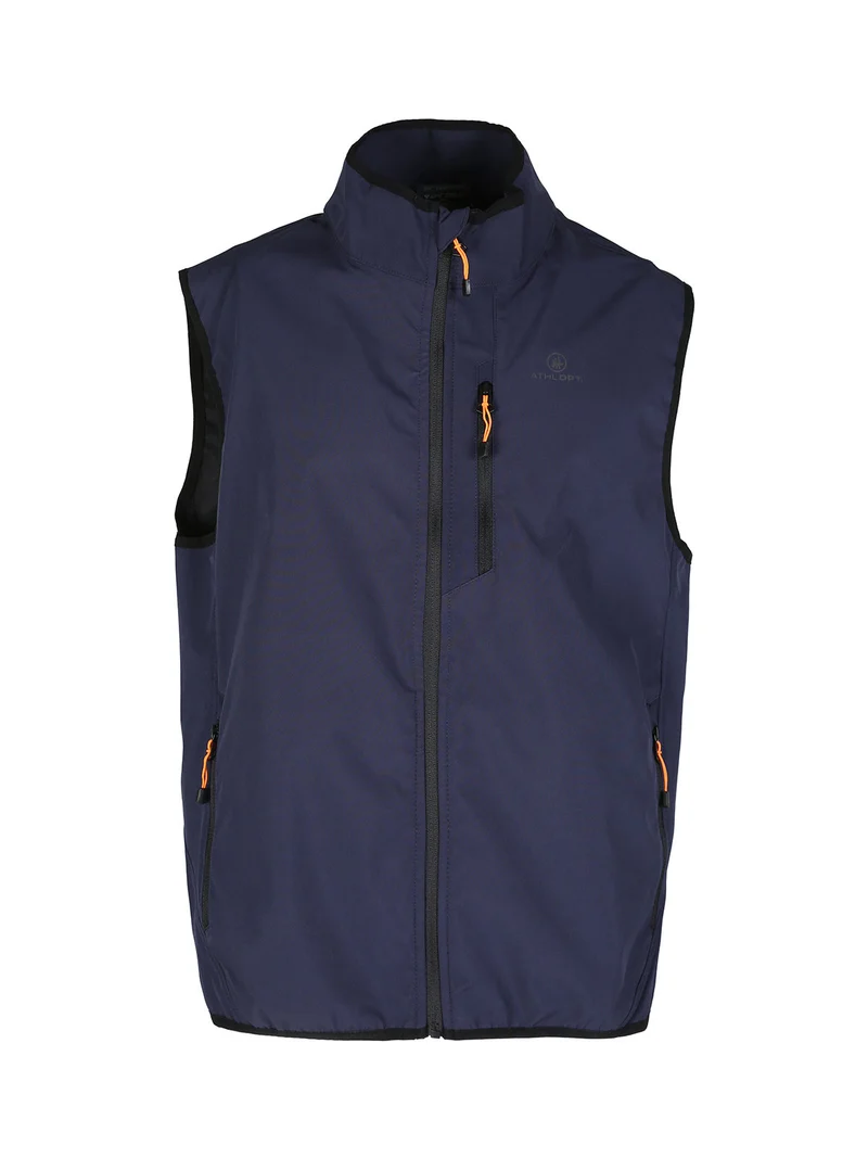 Gilet da uomo impermeabile con zip - blu scuro