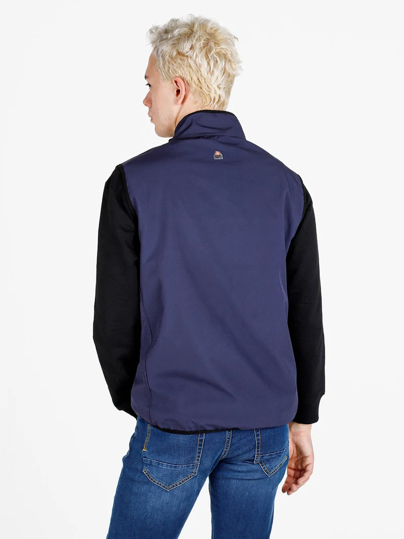 Gilet da uomo impermeabile con zip - blu scuro