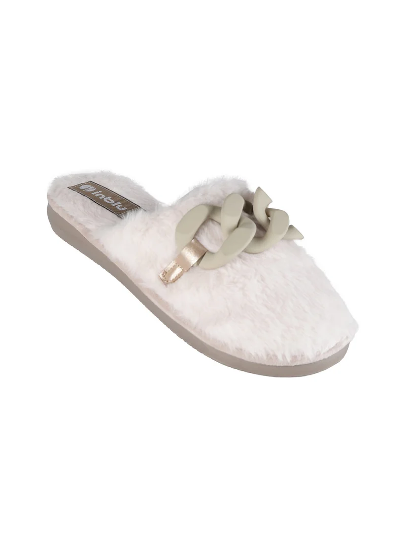 Pantofole donna pelose con catena - ghiaccio