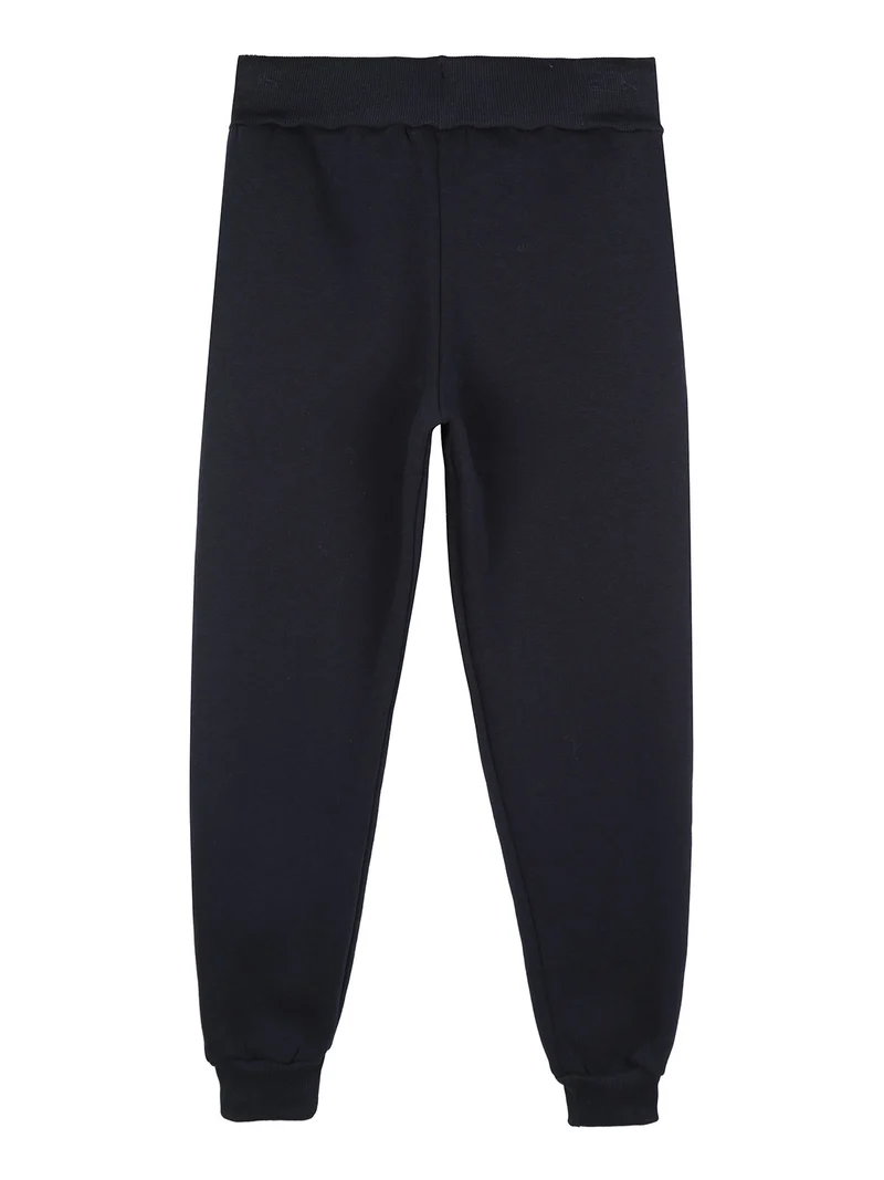 Pantaloni sportivi da ragazzo con coulisse e polsini - blu scuro